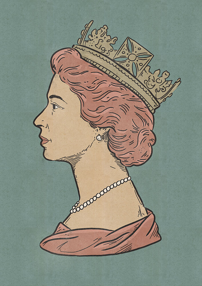 Crowned Queen Profile art print by Nicholas for $57.95 CAD