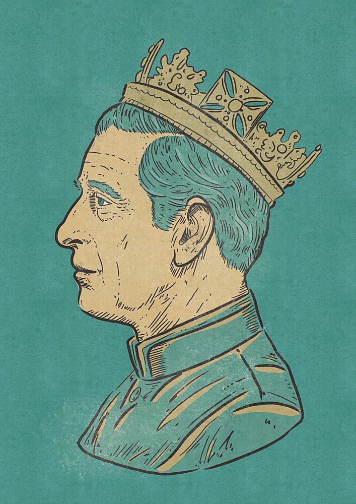 Crowned King Profile art print by Nicholas for $57.95 CAD