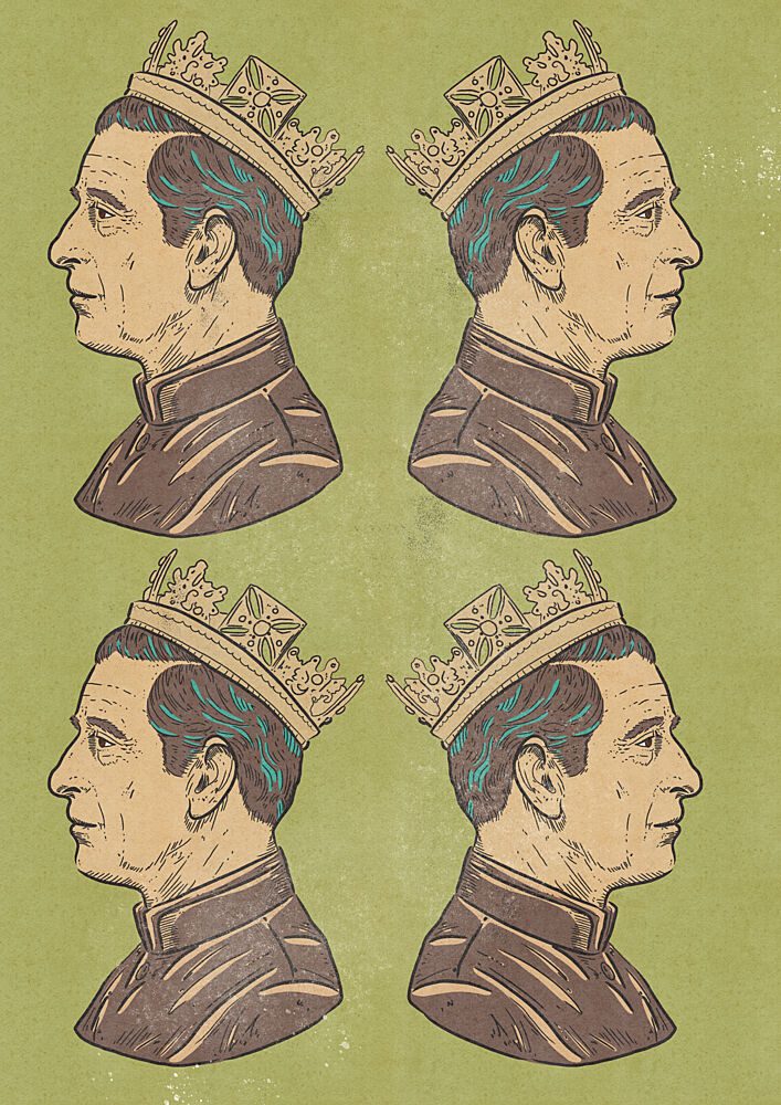 Crowned King Profile art print by Nicholas for $57.95 CAD
