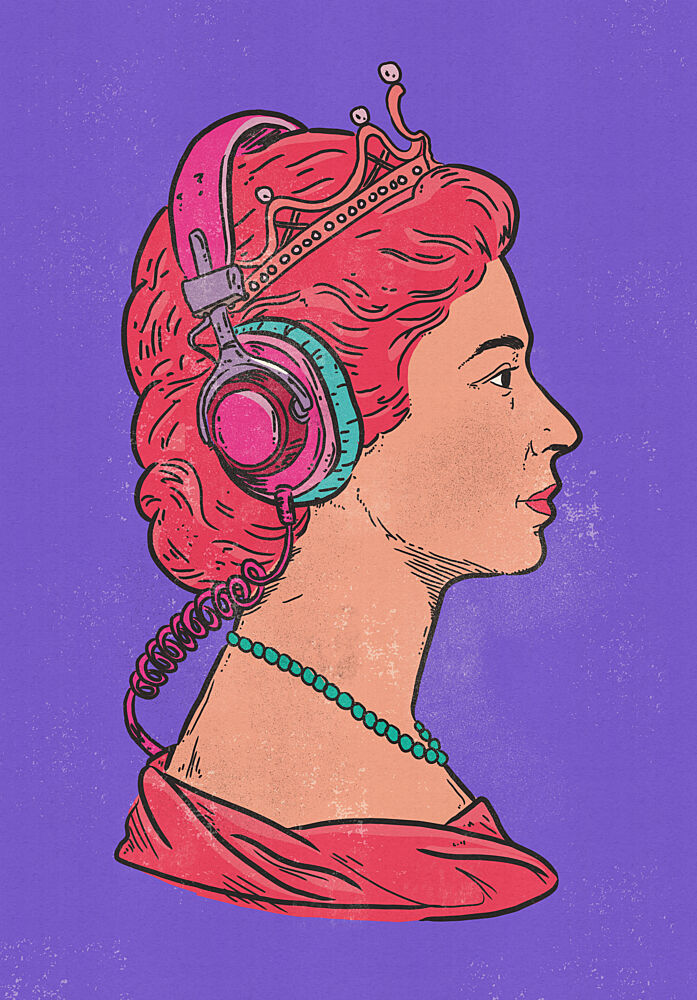 Headphone Queen art print by Nicholas for $57.95 CAD