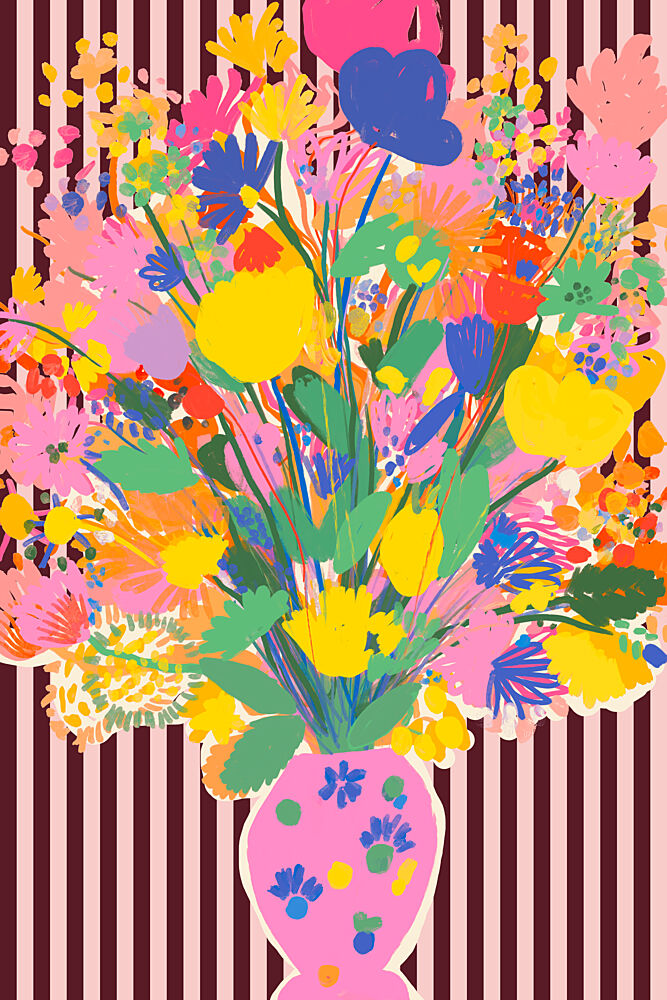 Colorful Flower Bouquet art print by Treechild for $57.95 CAD
