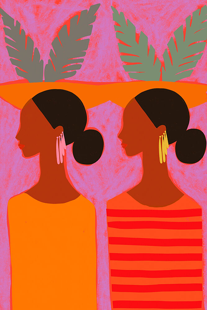 Vibrant Tropical Profiles art print by Treechild for $57.95 CAD