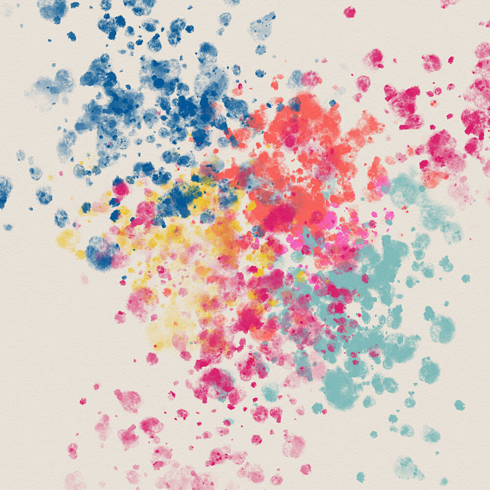 Colorful Abstract Splashes art print by Dina Dankers for $57.95 CAD