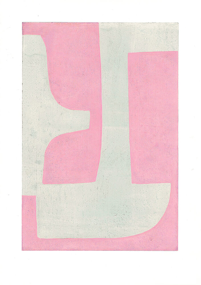 Soft Pink Blue Abstract art print by Ellen Greup for $57.95 CAD