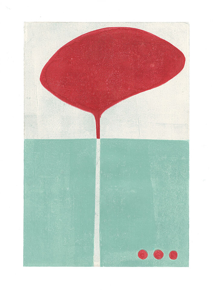 Modern Red Teal Shape art print by Ellen Greup for $57.95 CAD