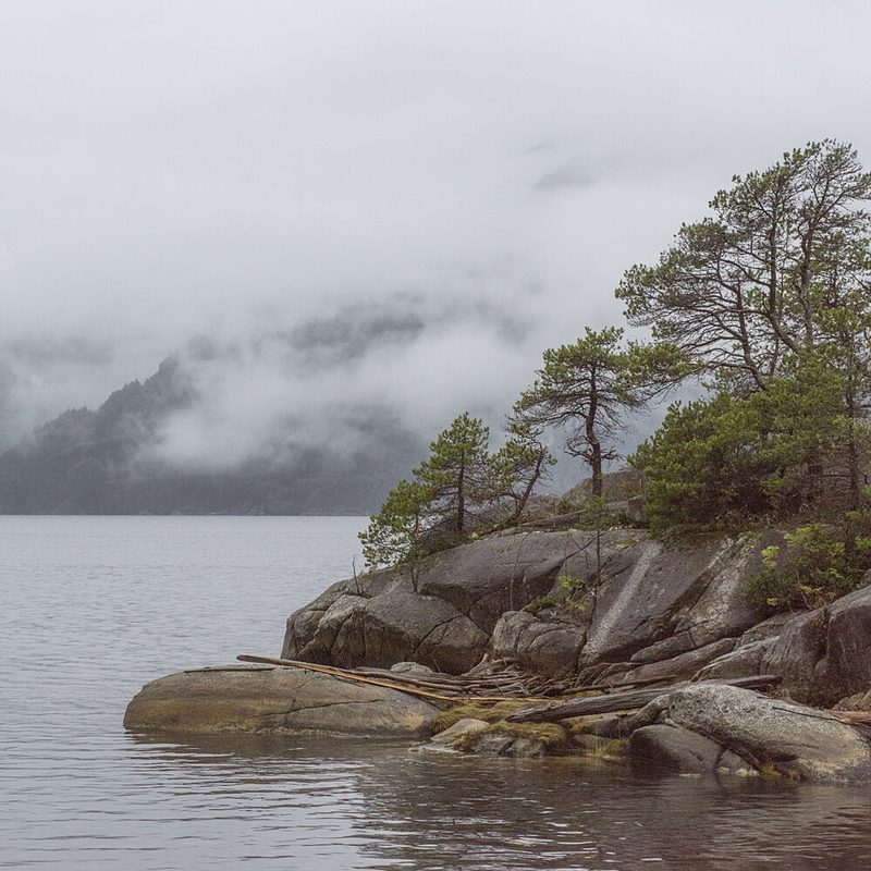 Misty Mountain Lake art print by Lynann Colligan for $57.95 CAD