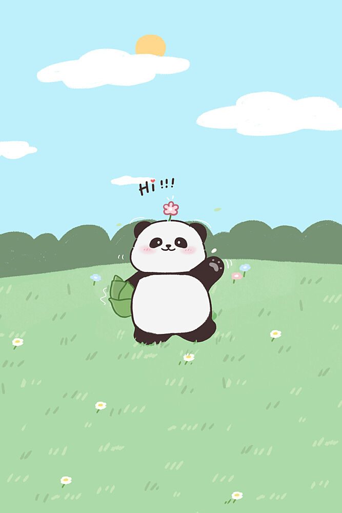 Cute Waving Panda art print by Xuan Thai for $57.95 CAD
