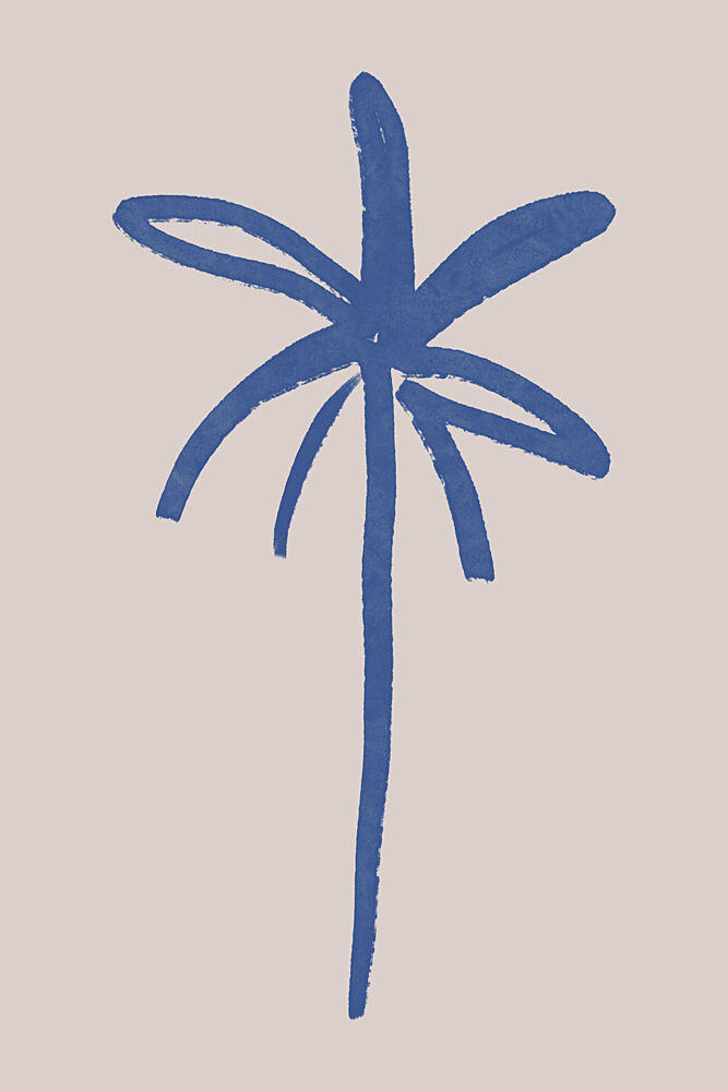 Minimal Blue Palm Tree art print by Treechild for $57.95 CAD