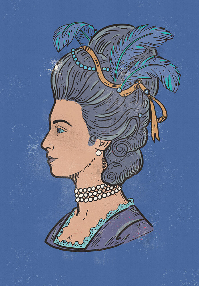 Elegant Rococo Profile art print by Nicholas for $57.95 CAD