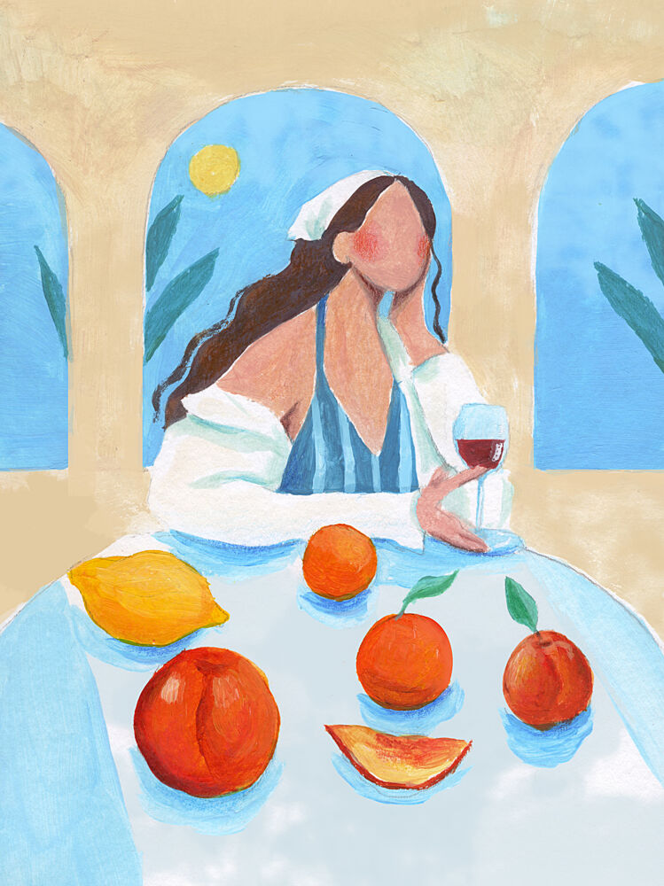 Girl with Peaches art print by Petra Lizde for $57.95 CAD