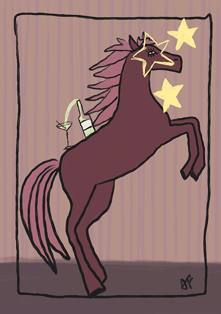 Spirited Cocktail Horse art print by Athene Fritsch for $57.95 CAD
