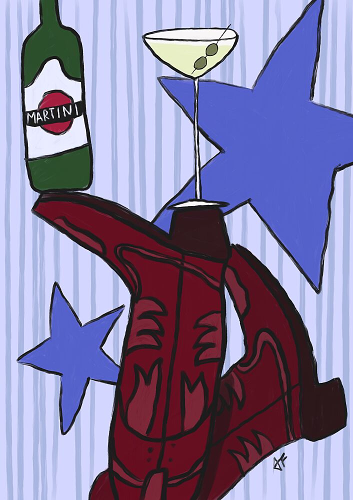Martini Boots and Stars art print by Athene Fritsch for $57.95 CAD