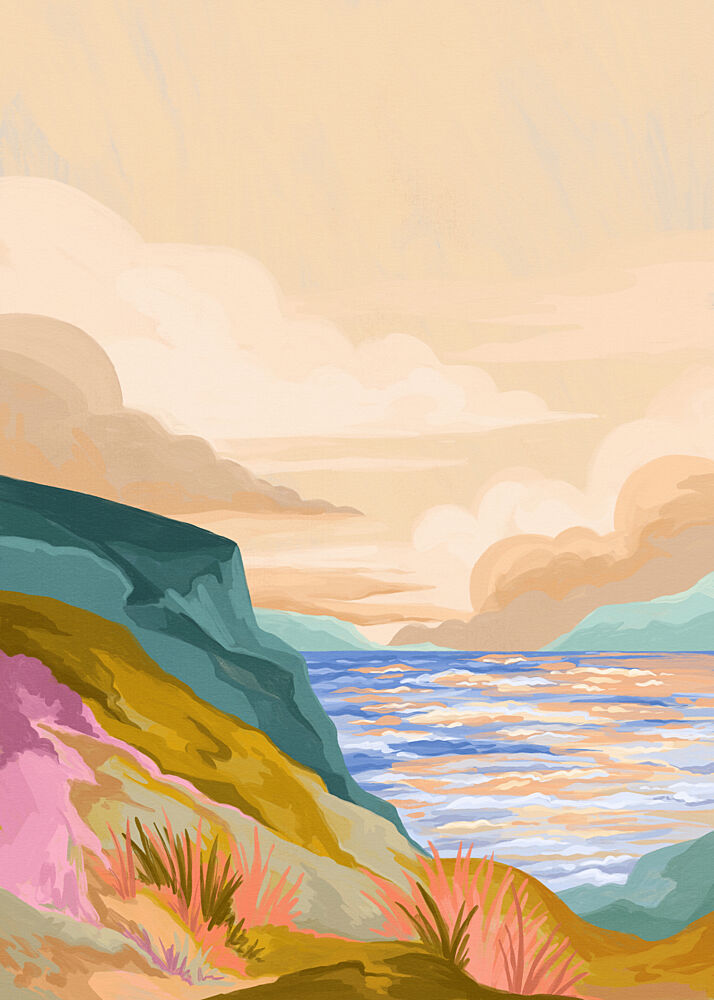 Vibrant Coastal Sunset art print by Goed Blauw for $57.95 CAD