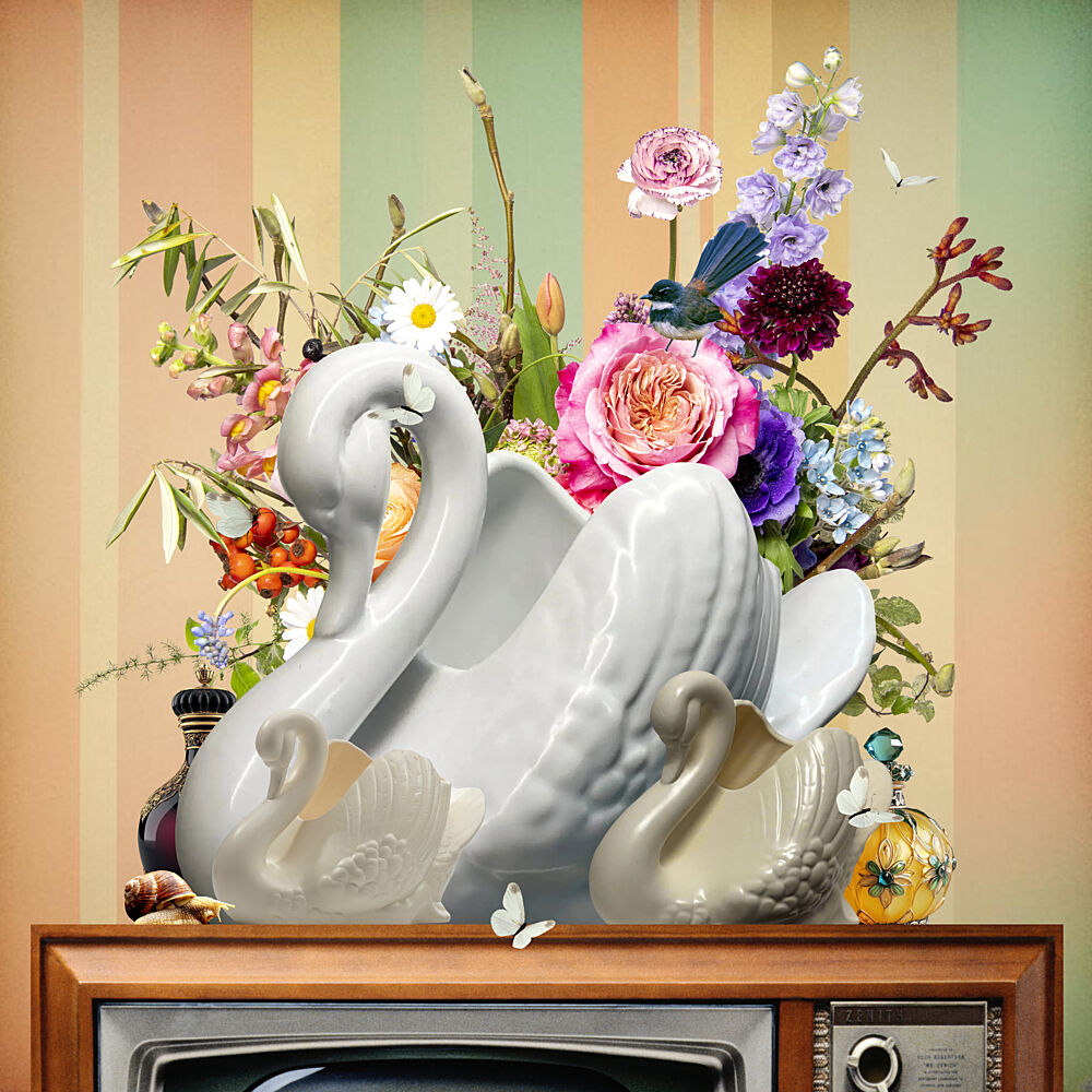 Whimsical Swan Still Life art print by Sue Skellern for $57.95 CAD