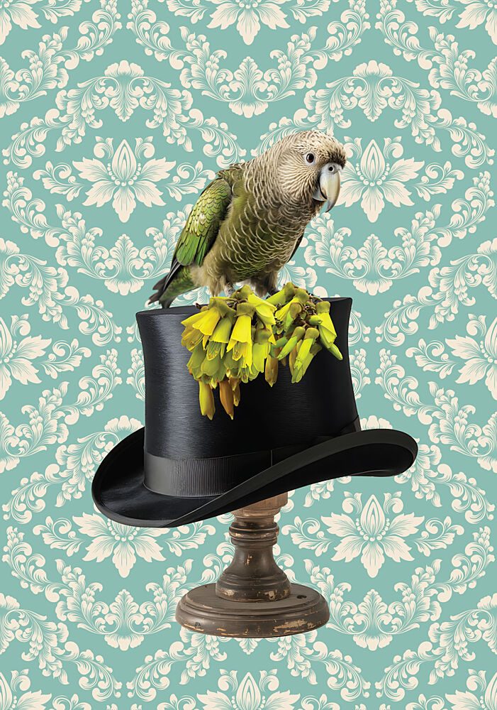 Whimsical Top Hat Parrot art print by Sue Skellern for $57.95 CAD