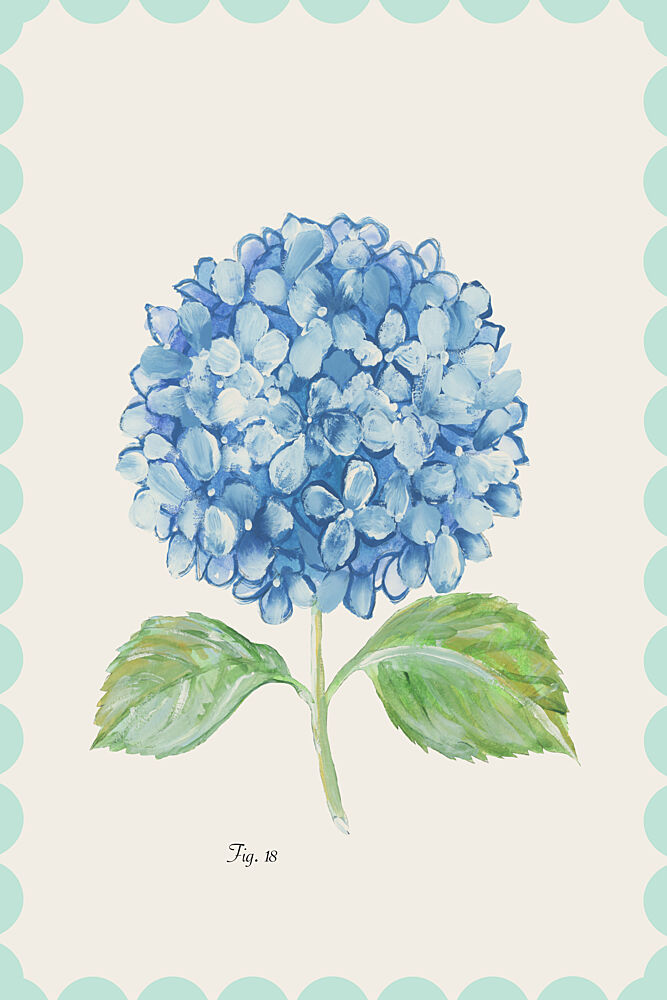 Vintage Blue Hydrangea Bloom art print by Cartissi for $57.95 CAD