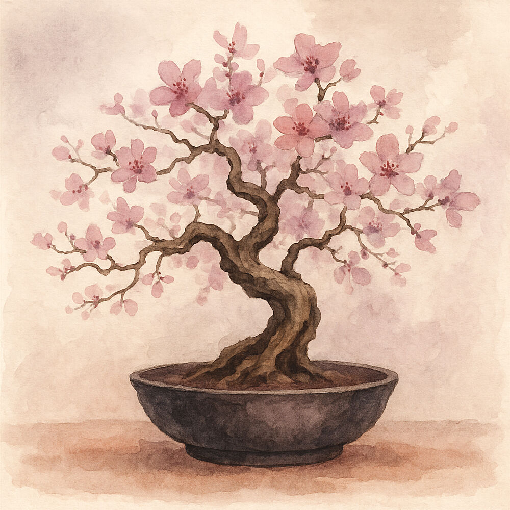 Pink Cherry Bonsai art print by Natalie Bruns for $57.95 CAD
