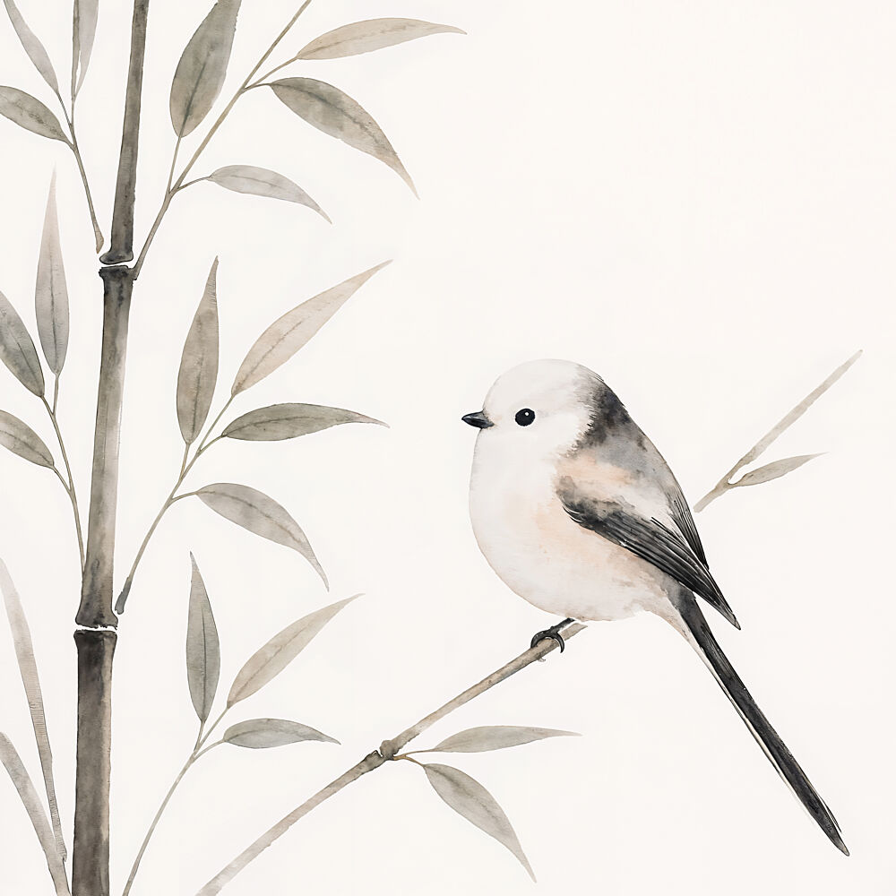 Delicate Bird on Bamboo art print by Natalie Bruns for $57.95 CAD