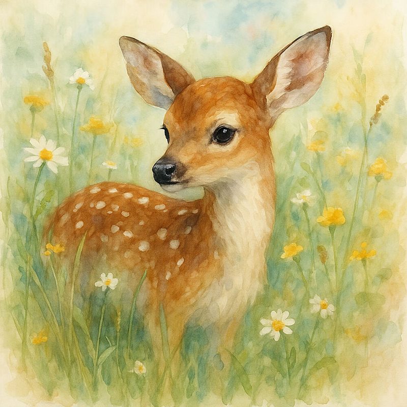 Spotted Fawn Meadow art print by Natalie Bruns for $57.95 CAD
