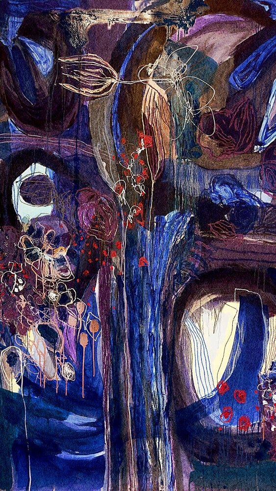 Midnight Bloom Abstract art print by Monika Riethmueller for $57.95 CAD