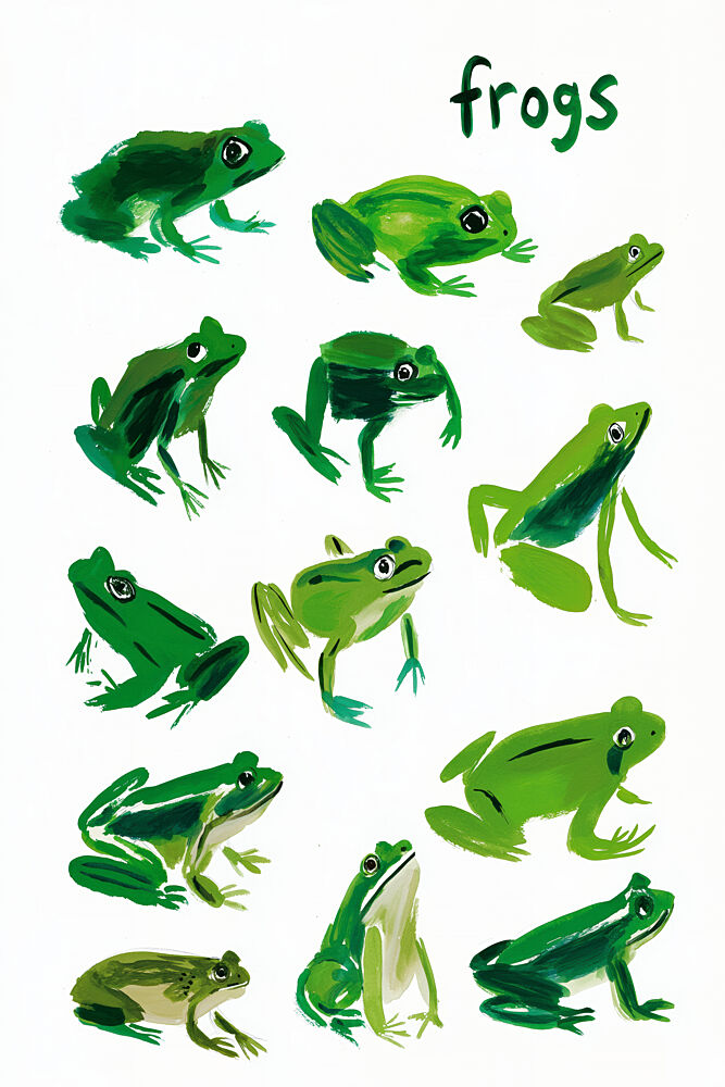 Many Frogs art print by Treechild for $57.95 CAD