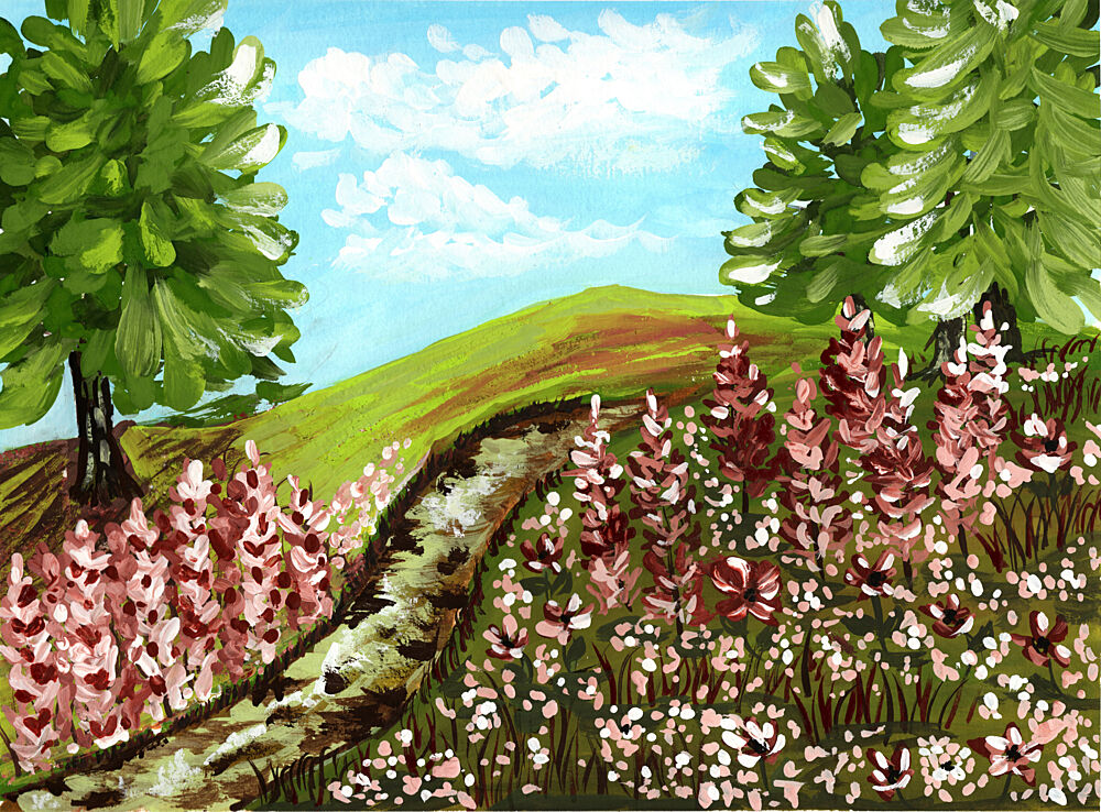 Winding Flower Trail art print by Jasmine Goodwin for $57.95 CAD