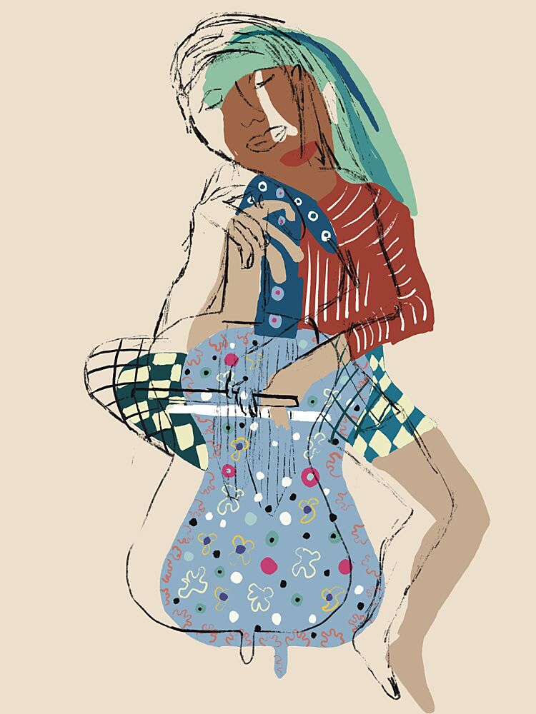 Serene Cello Player art print by GIovanna Gil Alves for $57.95 CAD