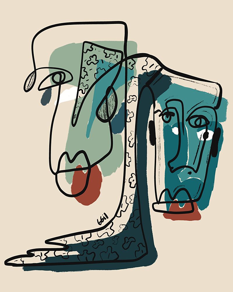 Modern Abstract Faces art print by GIovanna Gil Alves for $57.95 CAD