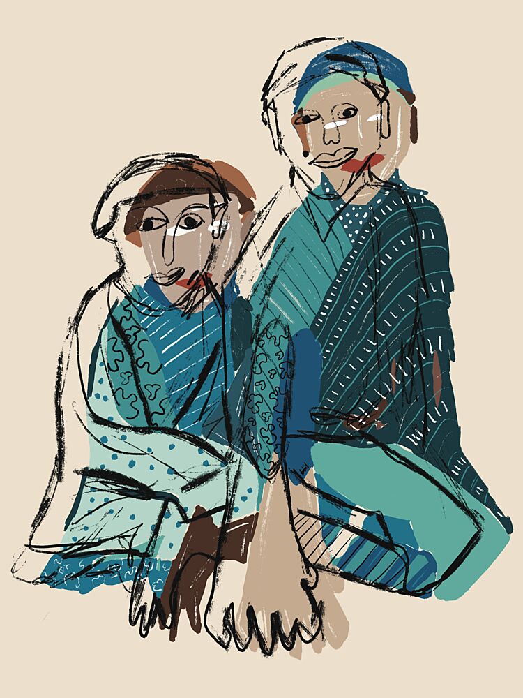 Quiet Blue Figures art print by GIovanna Gil Alves for $57.95 CAD