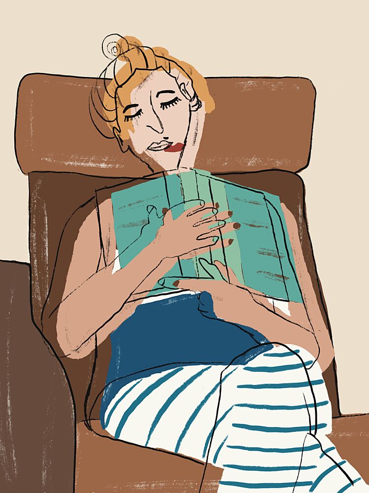 Cozy Reading Woman art print by GIovanna Gil Alves for $57.95 CAD