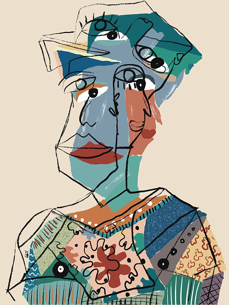Abstract Cubist Portrait art print by GIovanna Gil Alves for $57.95 CAD