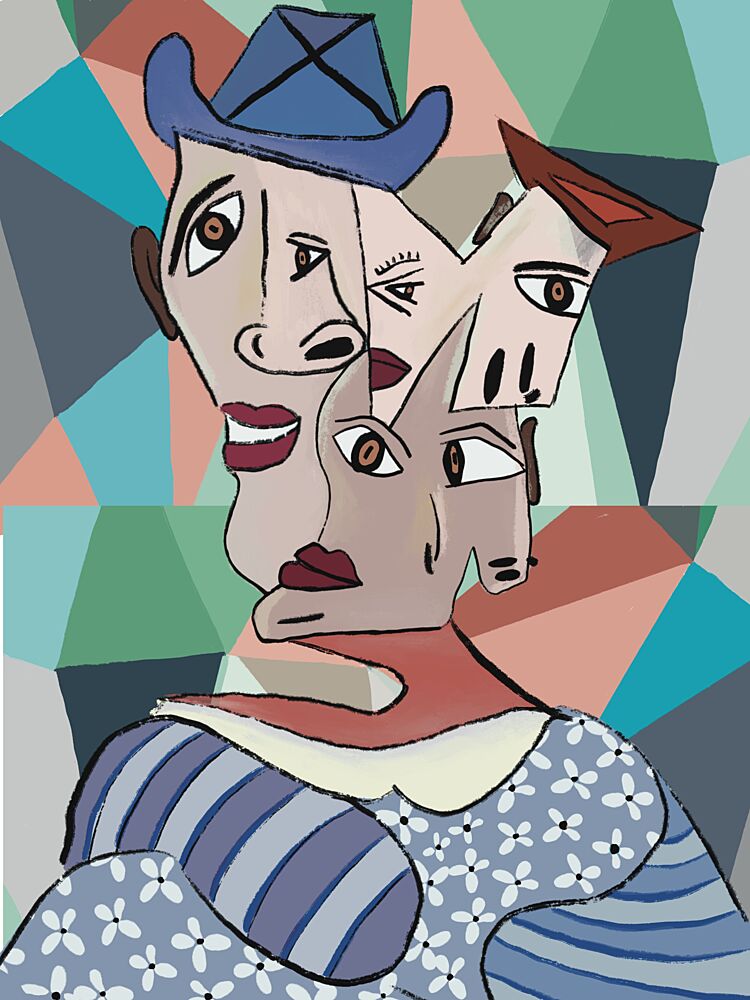 Colorful Cubist Portrait art print by GIovanna Gil Alves for $57.95 CAD