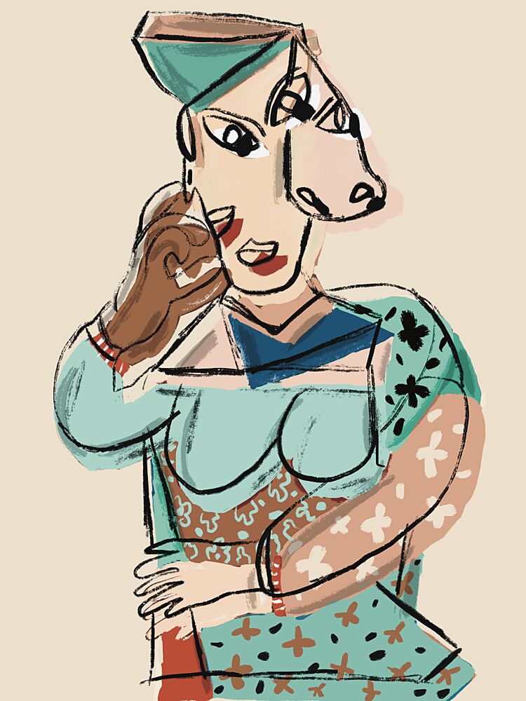 Cubist Woman Portrait art print by GIovanna Gil Alves for $57.95 CAD