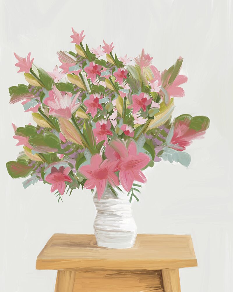 Painterly Pink Flowers art print by GIovanna Gil Alves for $57.95 CAD