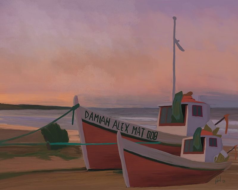 Sunset Fishing Boats art print by GIovanna Gil Alves for $57.95 CAD
