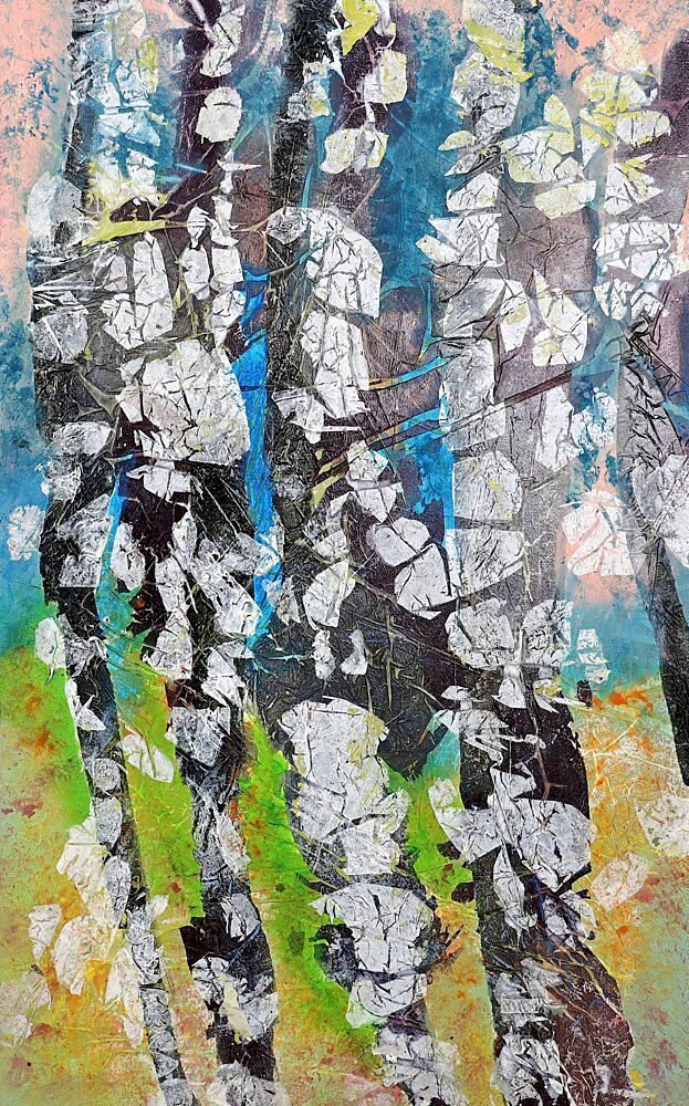 Vibrant Birch Woods art print by Poovi Art for $57.95 CAD