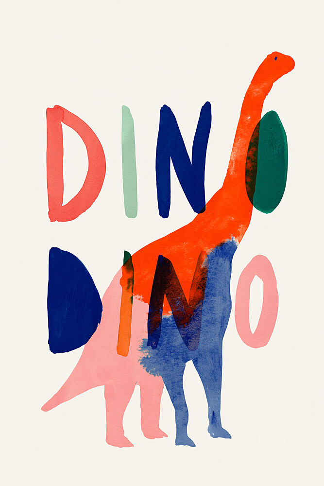 Modern Colorful Dinosaur art print by Treechild for $57.95 CAD