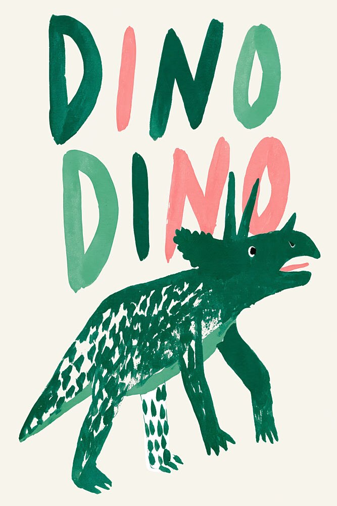 Playful Green Dino art print by Treechild for $57.95 CAD