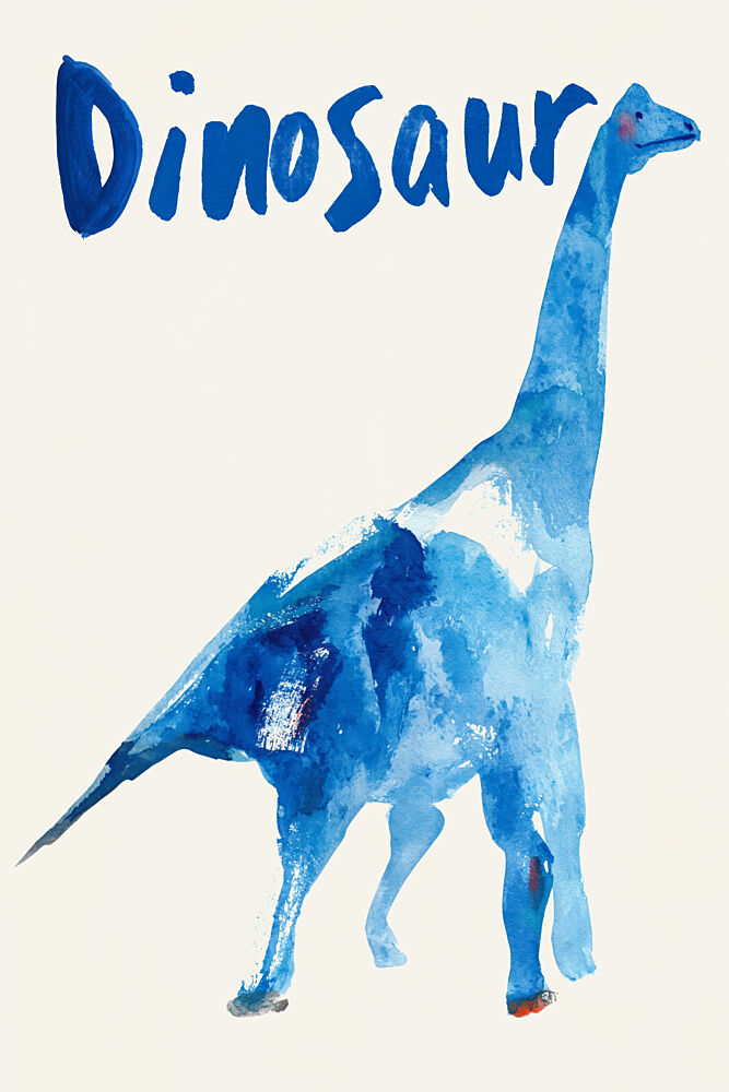 Blue Watercolor Dinosaur art print by Treechild for $57.95 CAD