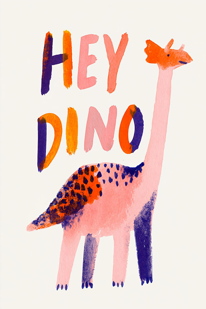 Hey Dino Illustration art print by Treechild for $57.95 CAD