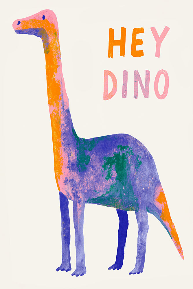 Friendly Colorful Dino art print by Treechild for $57.95 CAD