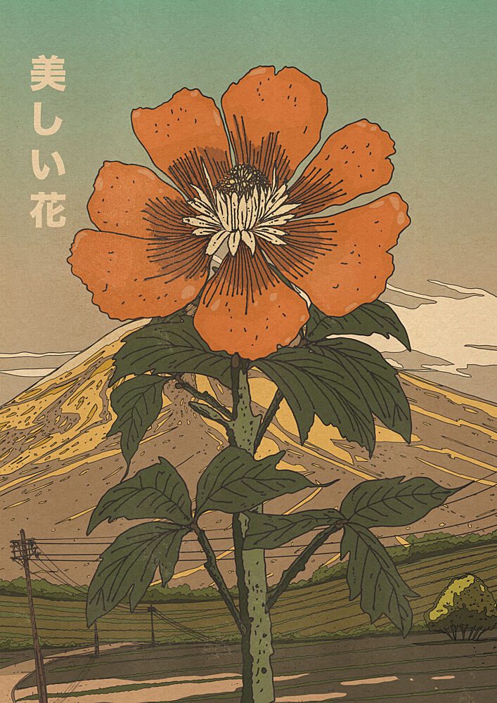 Fuji Mountain Bloom art print by Nicholas for $57.95 CAD