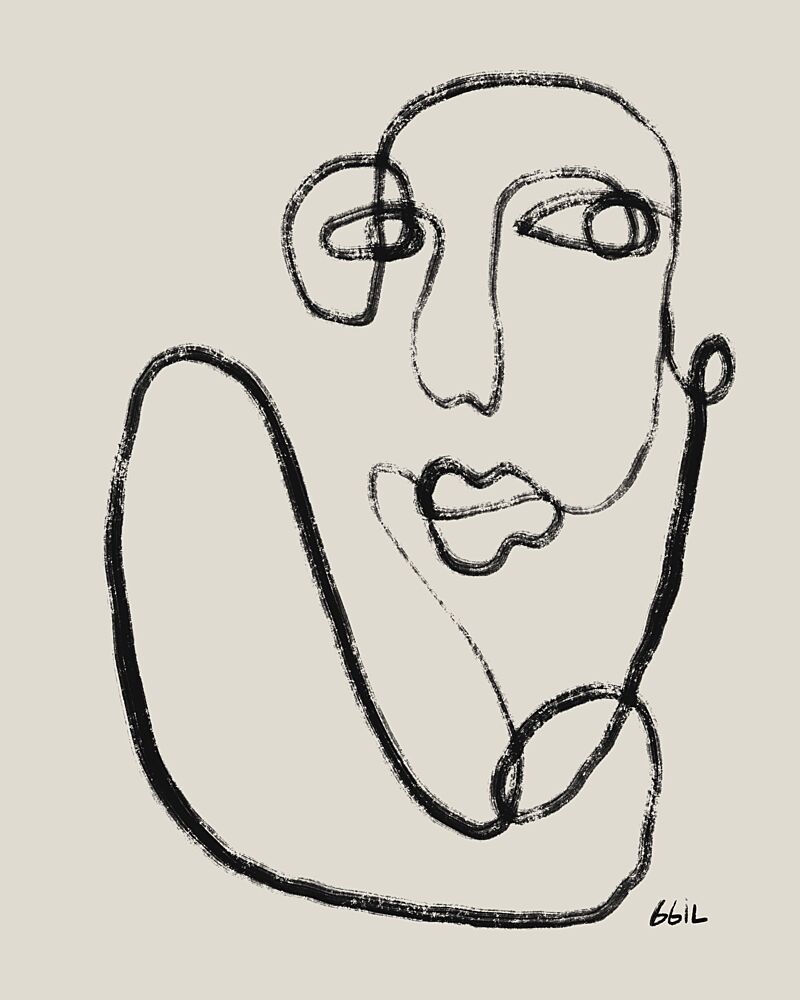 Continuous Line Portrait art print by GIovanna Gil Alves for $57.95 CAD
