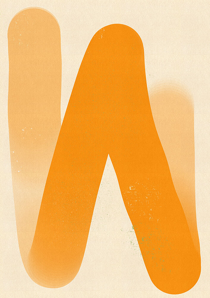 Wavy Orange Form art print by Nicholas for $57.95 CAD
