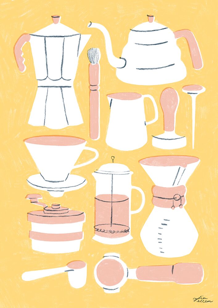 Coffee Brewing Essentials art print by Lydia Greaves for $57.95 CAD