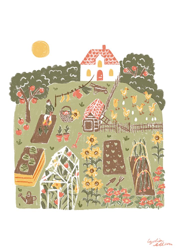 Idyllic Country Garden art print by Lydia Greaves for $57.95 CAD