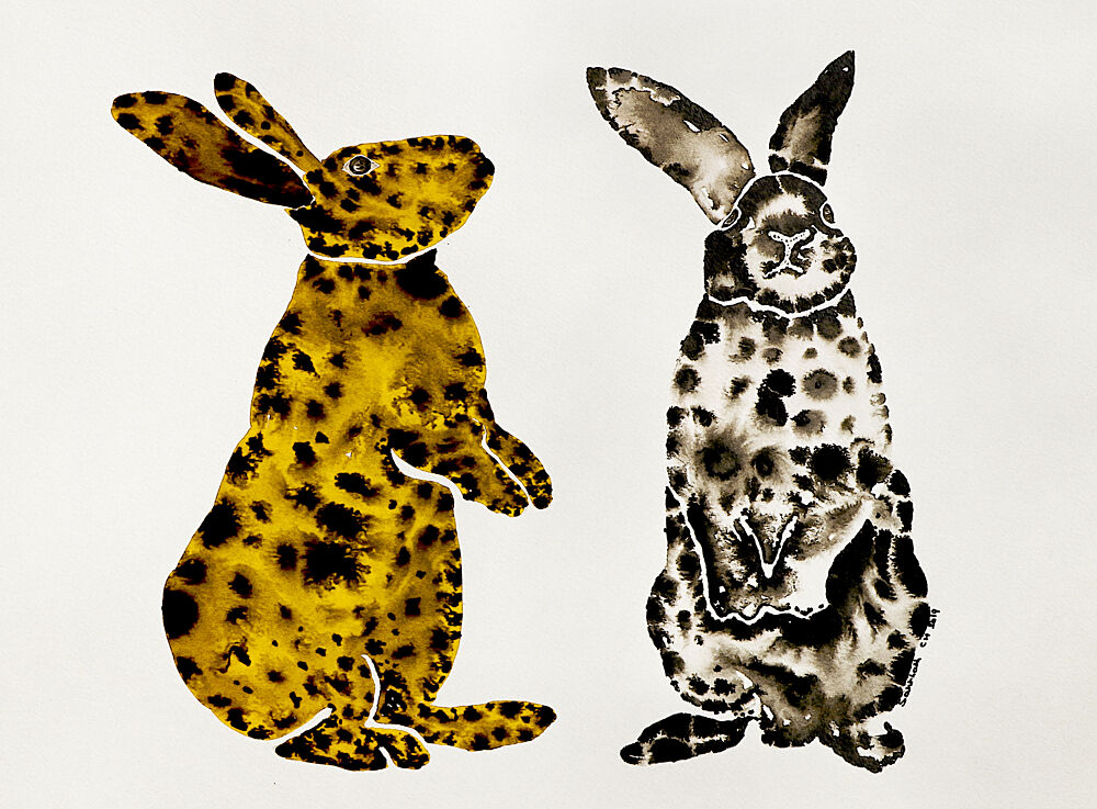 Spotted Rabbit Pair art print by Santhosh Ch for $57.95 CAD