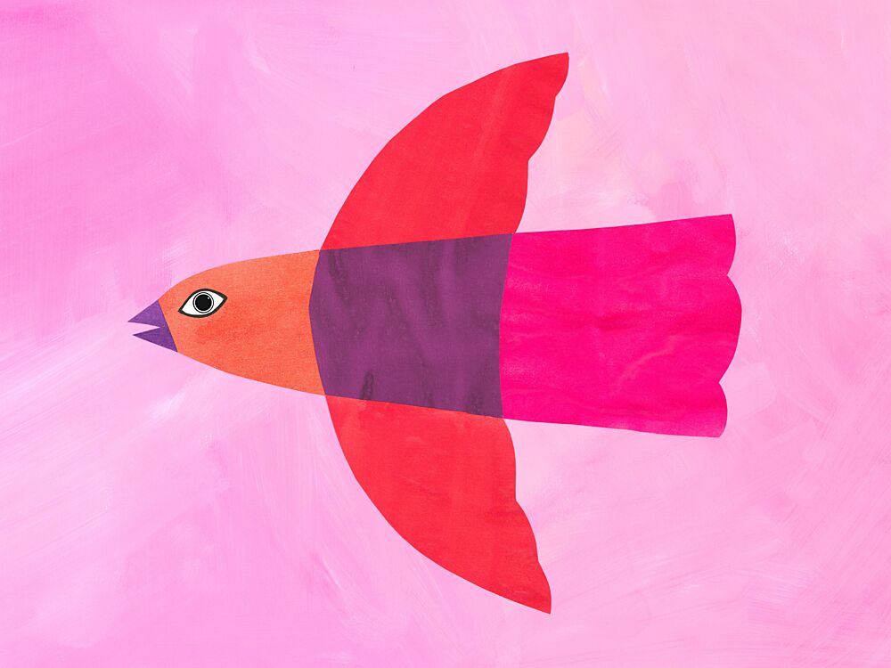 Colorful Flying Bird art print by Isabelle Brent for $57.95 CAD
