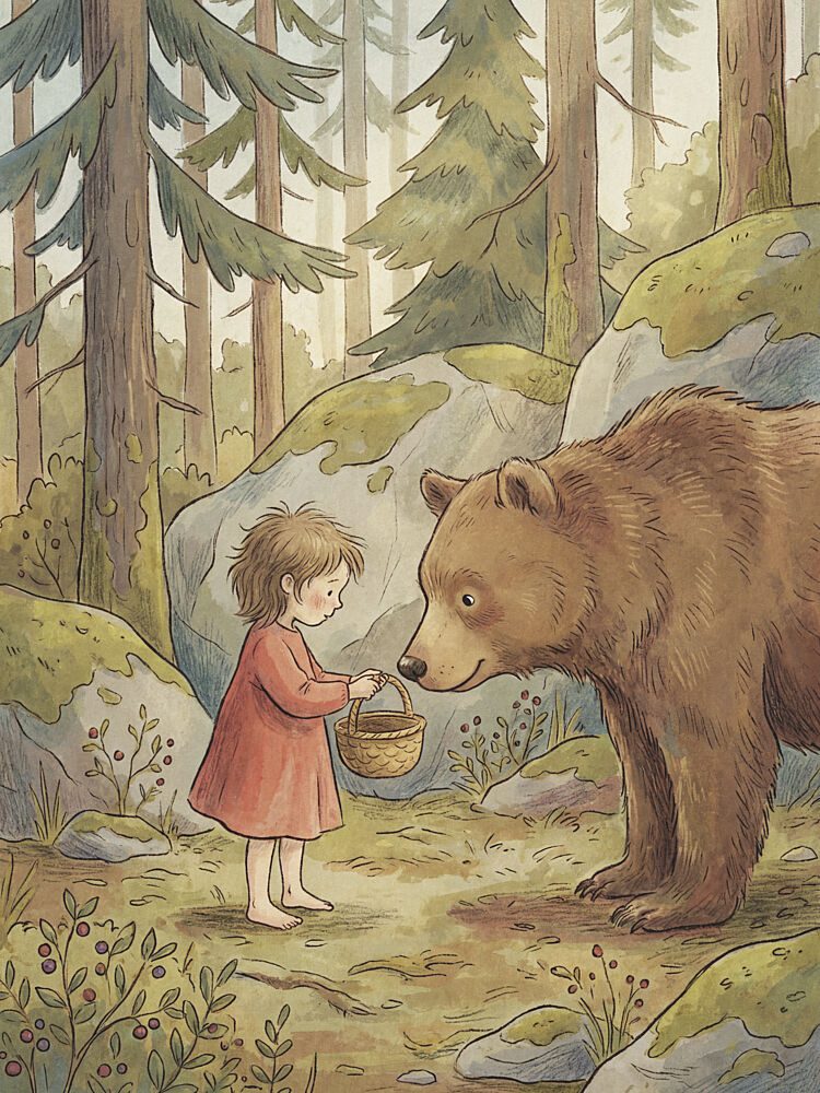 Little Girl and Bear art print by Andreas Magnusson for $57.95 CAD