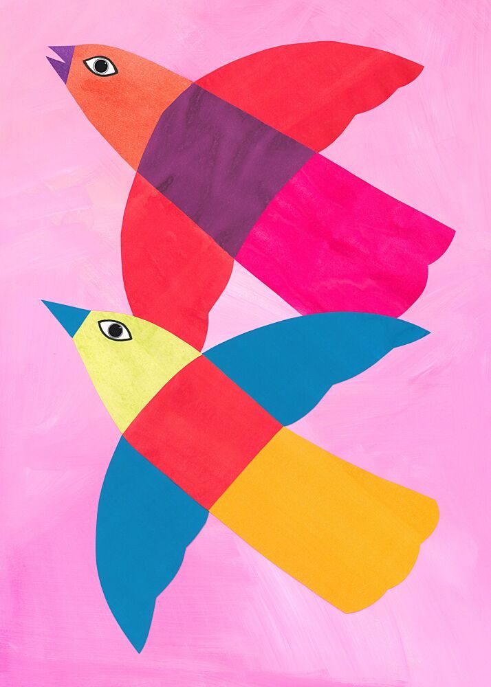 Vibrant Flying Birds art print by Isabelle Brent for $57.95 CAD